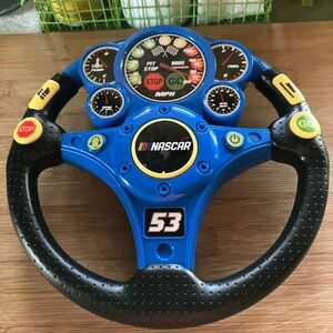 Kids NASCAR steering wheel.